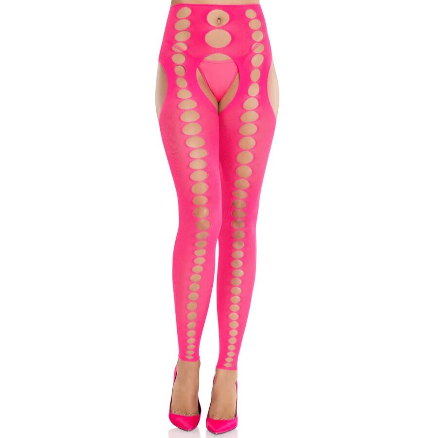 LEG AVENUE - CALZE COPRENTI SENZA CUCITURE ROSA NEON