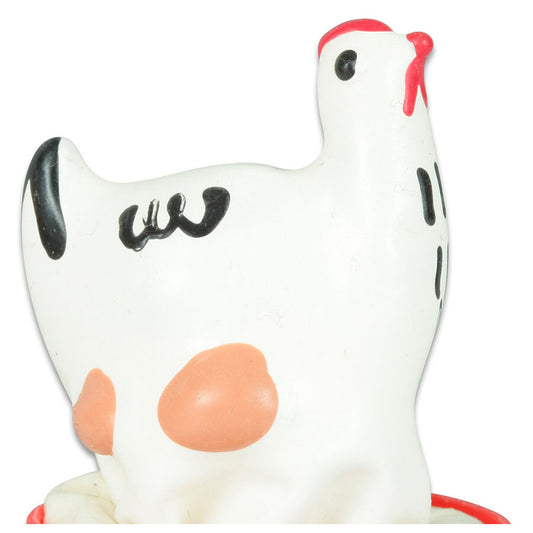 PRESERVATIVO DESIGN POLLO BIANCO, DIPINTO A MANO, STILE BOHÉMIEN