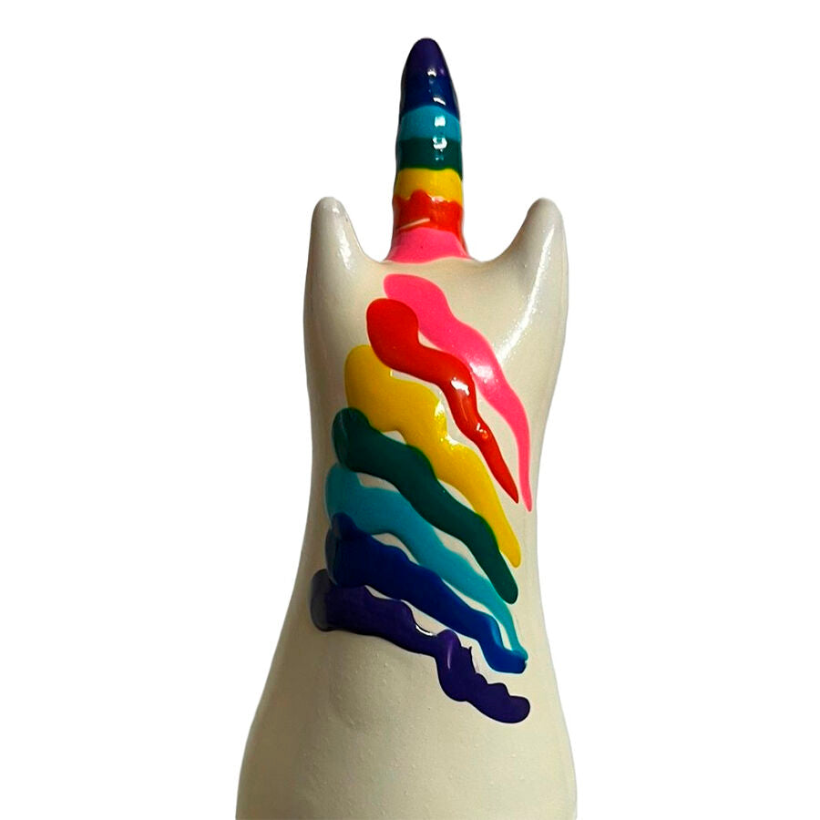 PRESERVATIVO DESIGN UNICORNO ARCOBALENO, DIPINTO A MANO, STILE BOHÉMIEN