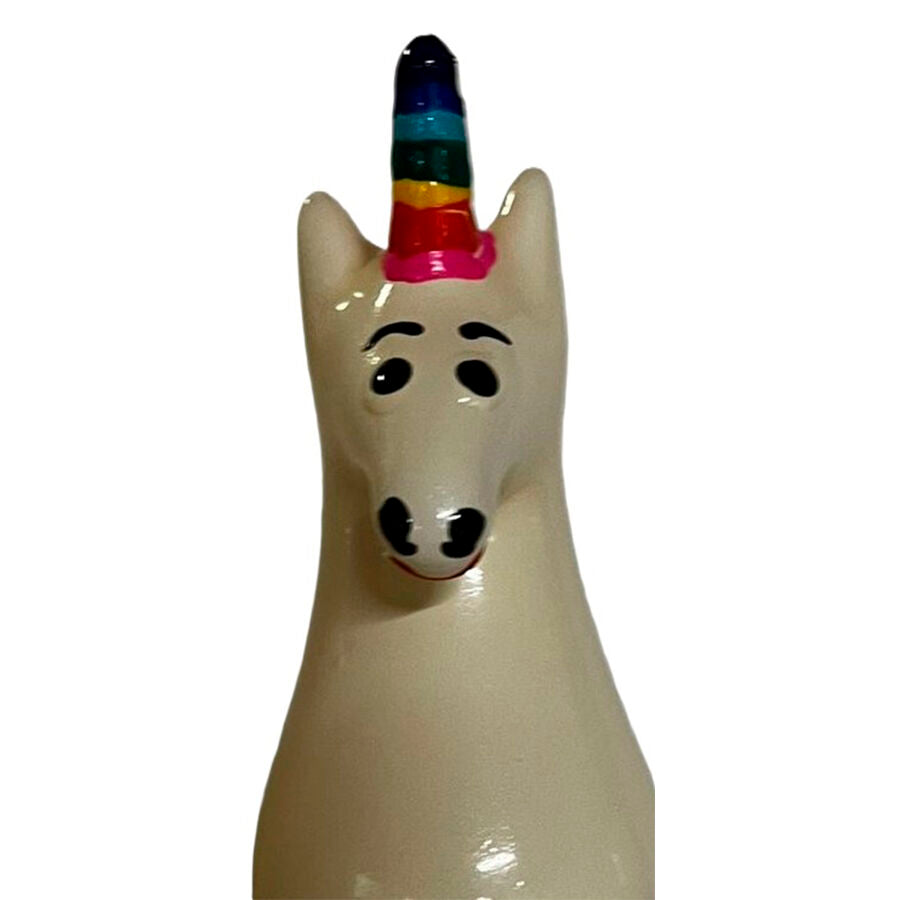 PRESERVATIVO DESIGN UNICORNO ARCOBALENO, DIPINTO A MANO, STILE BOHÉMIEN