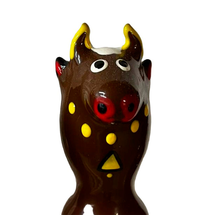 PRESERVATIVO DESIGN TORO NERO, DIPINTO A MANO, STILE BOHÉMIEN