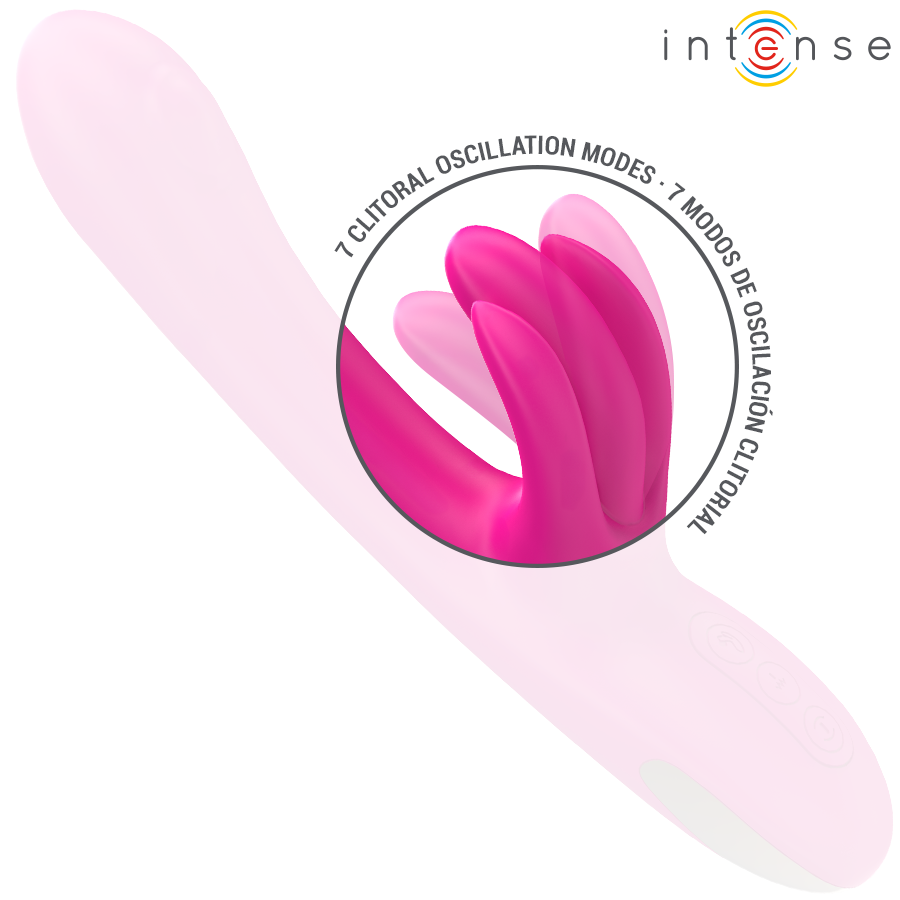 INTENSE - BRITNEY VIBRATORE MULTIFUNZIONE CON OSCILLAZIONE E RABBIT 23 CM ROSA