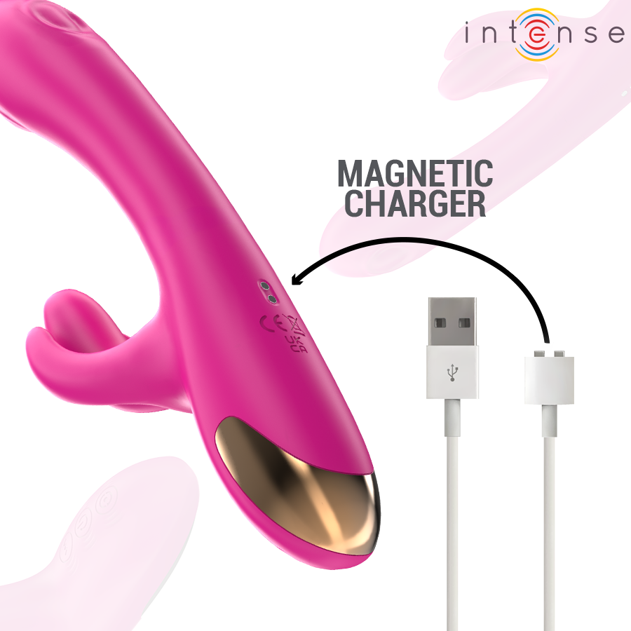 INTENSE - BRITNEY VIBRATORE MULTIFUNZIONE CON OSCILLAZIONE E RABBIT 23 CM ROSA