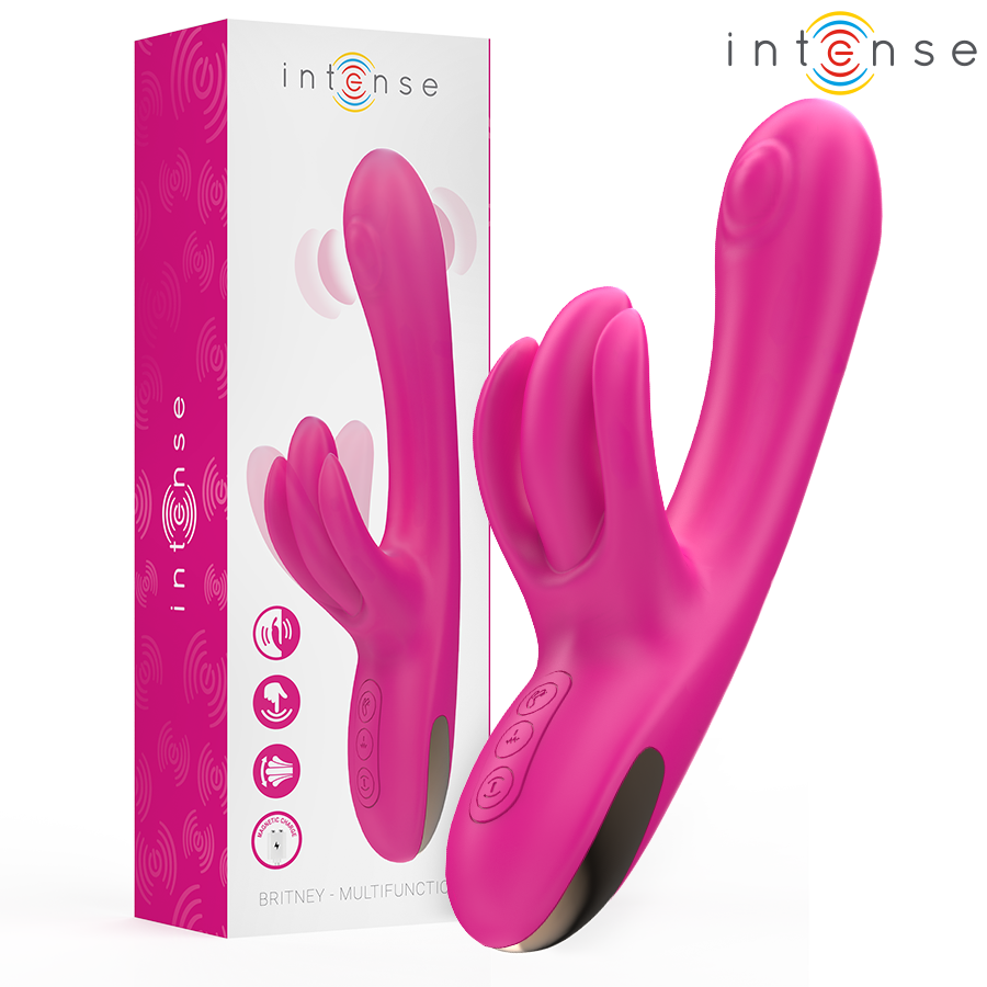 INTENSE - BRITNEY VIBRATORE MULTIFUNZIONE CON OSCILLAZIONE E RABBIT 23 CM ROSA