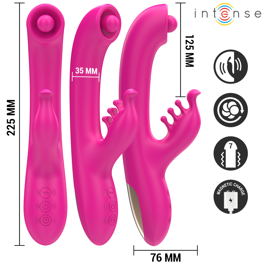 INTENSE - CHRISTINA VIBRATORE MULTIFUNZIONE CON RABBIT 22,5 CM ROSA