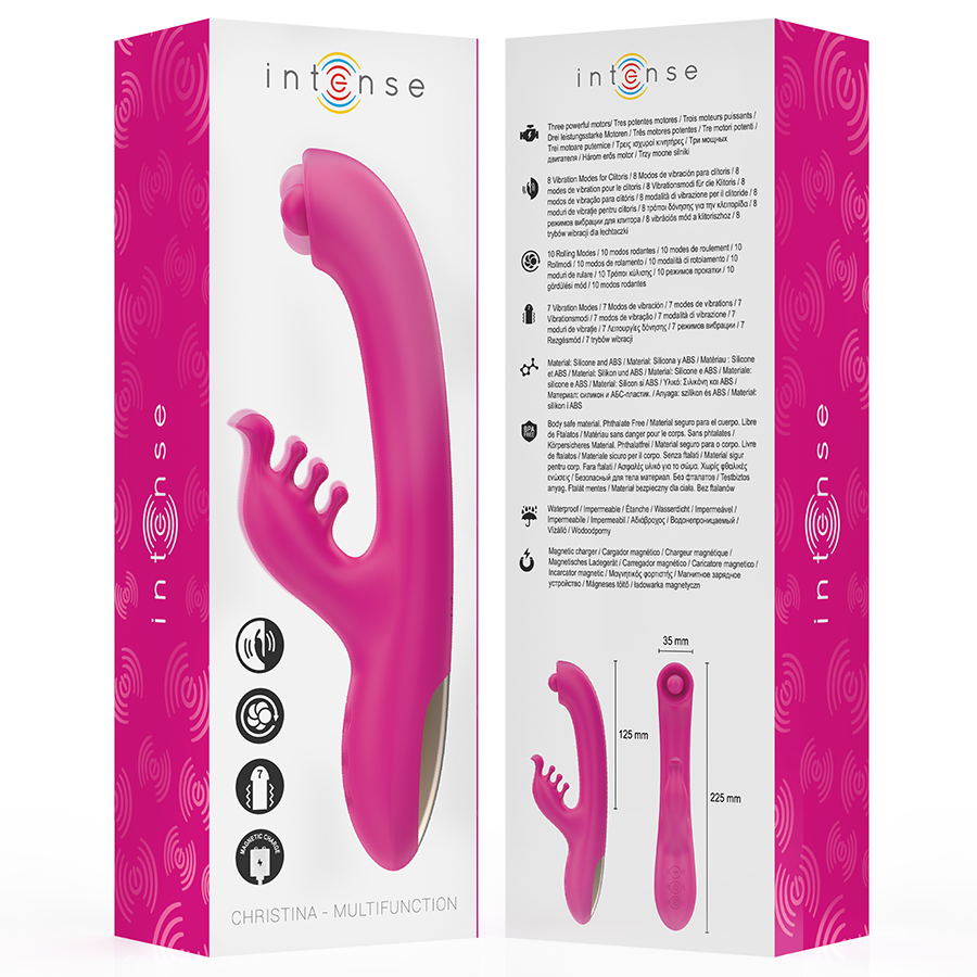 INTENSE - CHRISTINA VIBRATORE MULTIFUNZIONE CON RABBIT 22,5 CM ROSA
