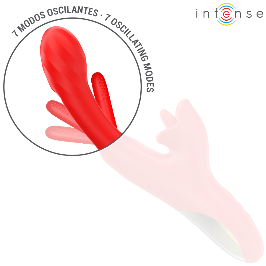 INTENSE - JESSICA VIBRATORE MULTIFUNZIONE STIMOLAZIONE CLITORIDE 24,8 CM ROSSO