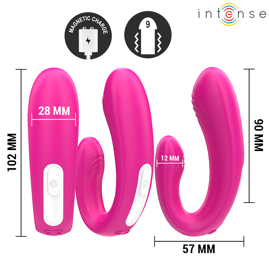 STIMOLATORE, DOPPIA STIMOLAZIONE, 9 MODALITÀ VIBRAZIONE, TELECOMANDO WIRELESS