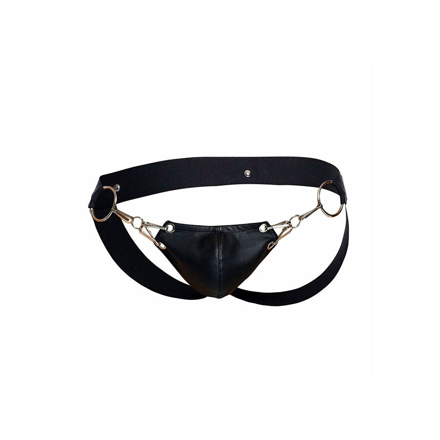 JOCKSTRAP NERO SUPPORTO ERGONOMICO, SIMILPELLE RESISTENTE, DESIGN MINIMALISTA