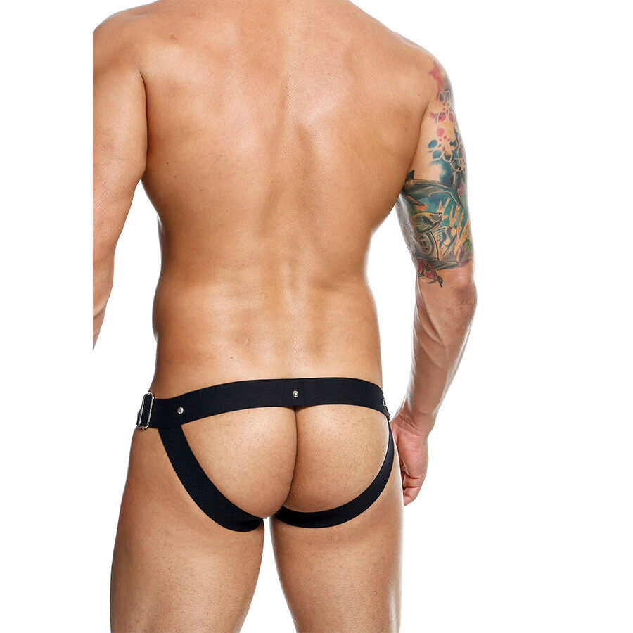 JOCKSTRAP NERO SUPPORTO ERGONOMICO, SIMILPELLE RESISTENTE, DESIGN MINIMALISTA