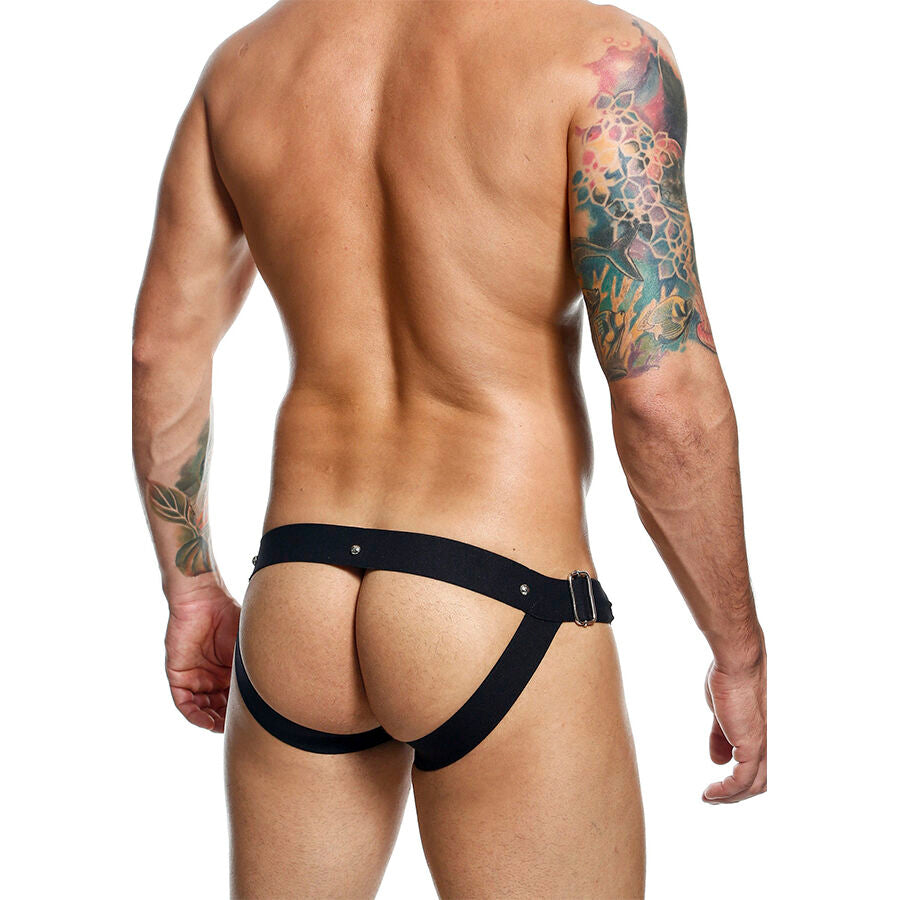 JOCKSTRAP NERO SUPPORTO ERGONOMICO, SIMILPELLE RESISTENTE, DESIGN MINIMALISTA