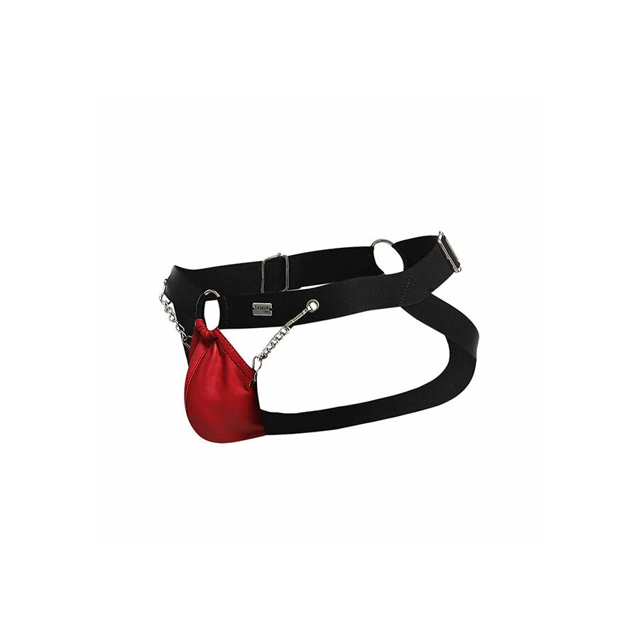 JOCKSTRAP ROSSO, SUPPORTO ATLETICO, DESIGN CON CATENE