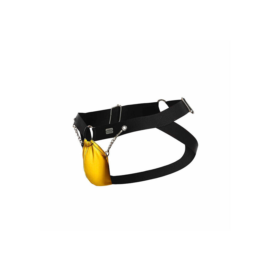JOCKSTRAP GIALLO, SUPPORTO ATLETICO, DESIGN CON CATENE