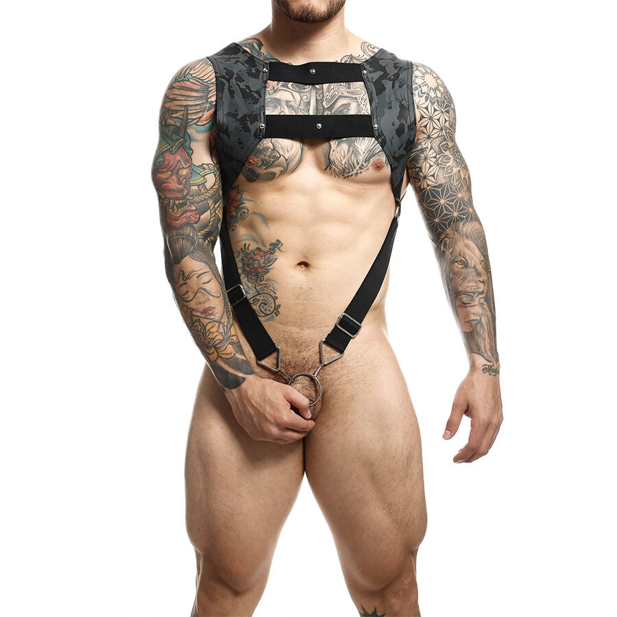 HARNESS BONDAGE CON ANELLO PENE, DESIGN CORTO SEXY, SUPPORTO MASSIMO
