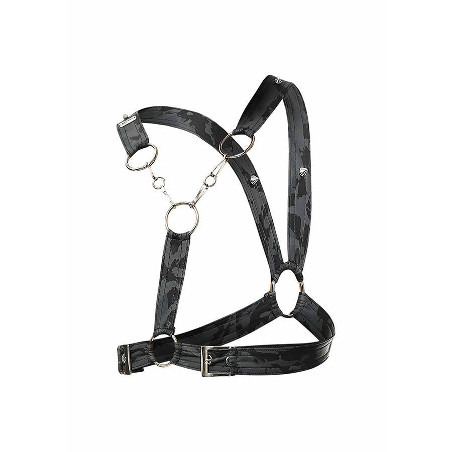 HARNESS PETTO DRITTO CON ANELLO METALLO, SUPPORTO MASSIMO, DESIGN SEXY