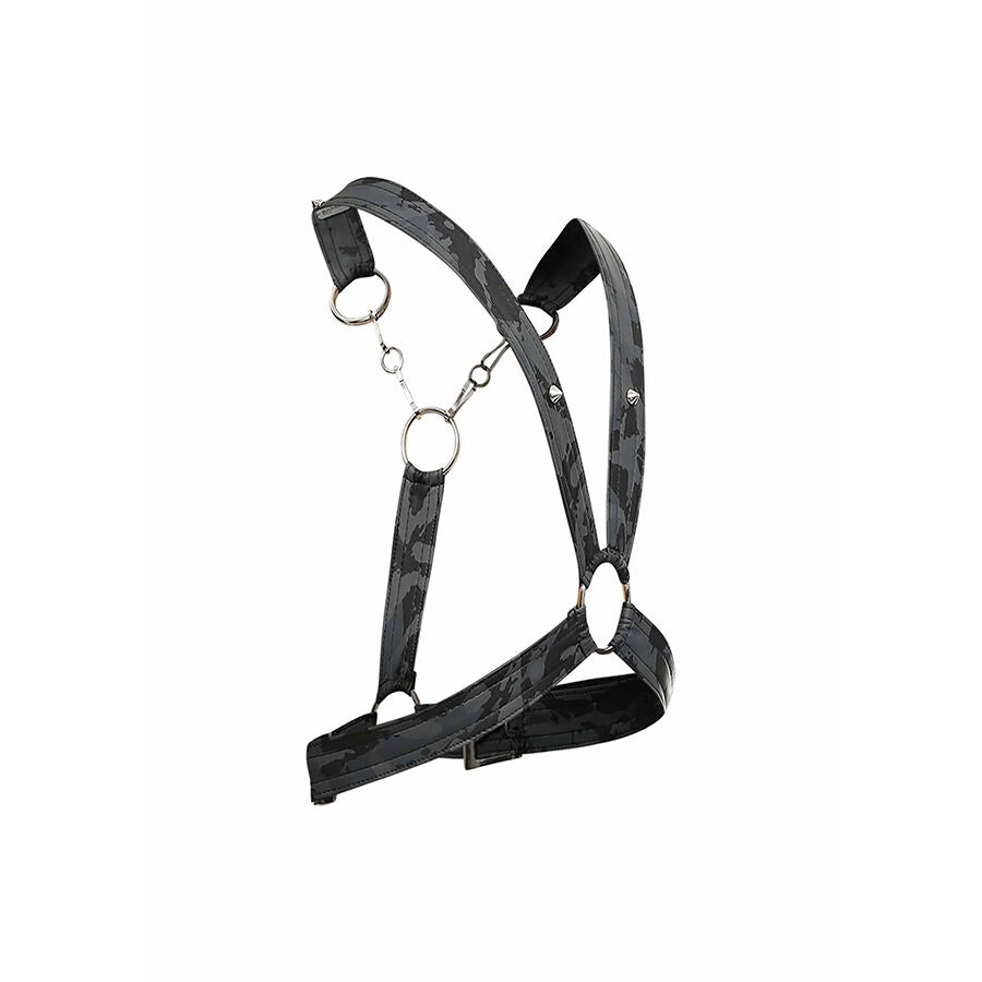 HARNESS PETTO DRITTO CON ANELLO METALLO, SUPPORTO MASSIMO, DESIGN SEXY