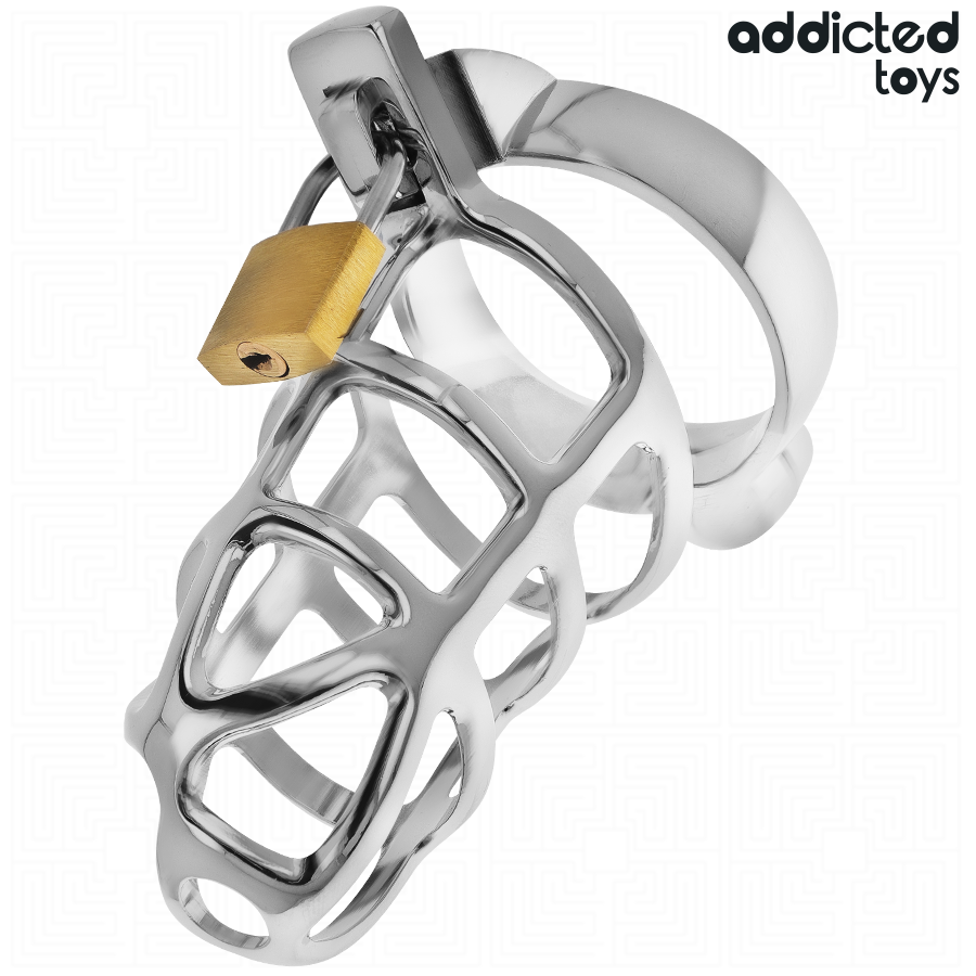 GABBIA DI CASTITÀ IN METALLO, SERRATURA DOPPIA CHIAVE, CONTROLLO COMPLETO