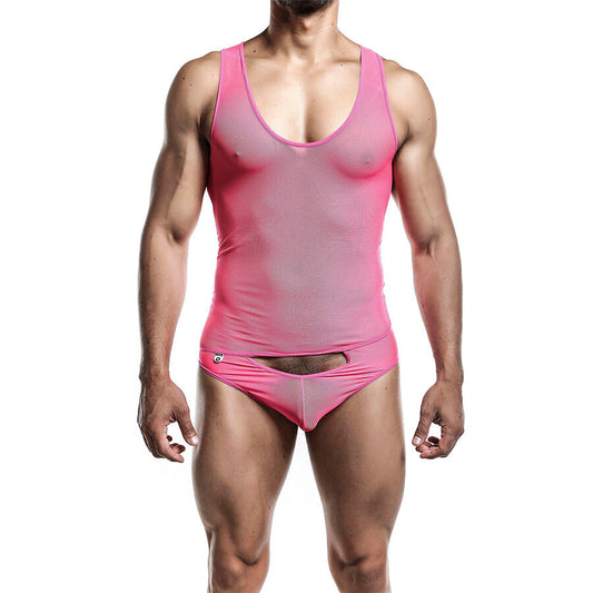 MOB - BODYSHEER BODY- PERIZOMA ROSA TRASPARENTE TAGLIA L/XL