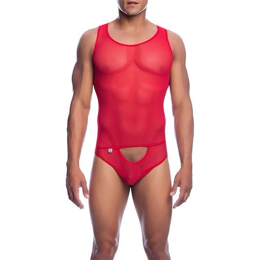 MOB - BODYSHEER BODY- PERIZOMA UOMO ROSSO TRASPARENTE TAGLIA L/XL