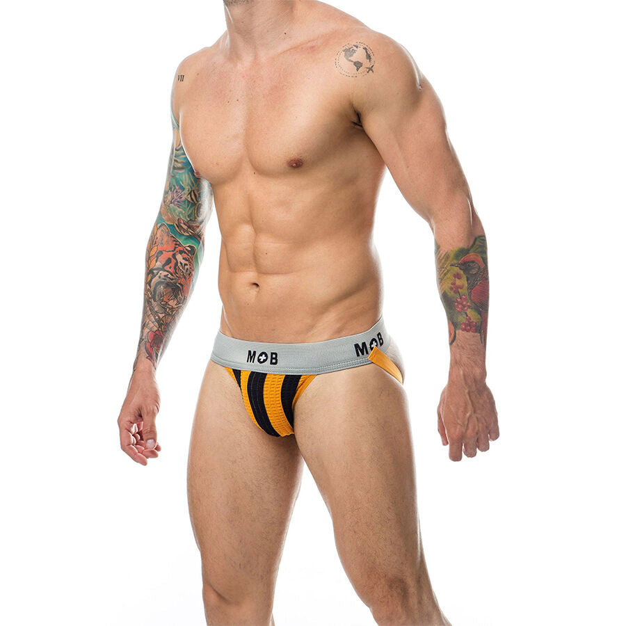 JOCKSTRAP UOMO A RIGHE, COTONE PREMIUM, SUPPORTO ERGONOMICO