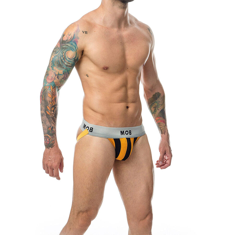 JOCKSTRAP UOMO A RIGHE, COTONE PREMIUM, SUPPORTO ERGONOMICO