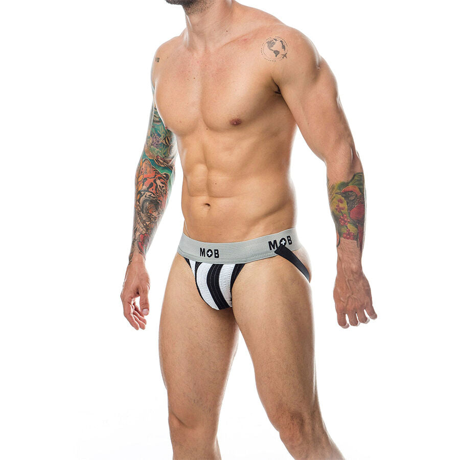 JOCKSTRAP UOMO A RIGHE, COTONE PREMIUM, SUPPORTO ERGONOMICO