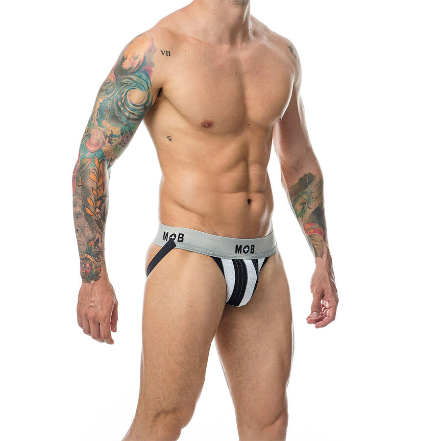 JOCKSTRAP UOMO A RIGHE, COTONE PREMIUM, SUPPORTO ERGONOMICO