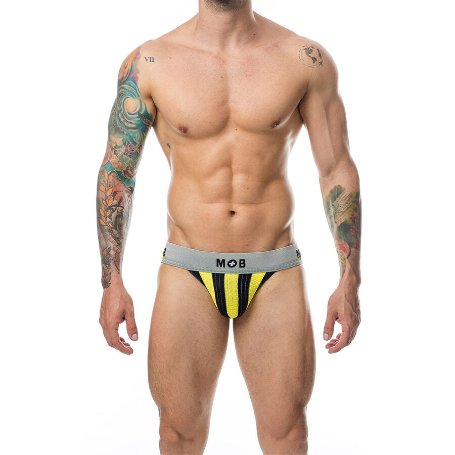 JOCKSTRAP UOMO A RIGHE, COTONE PREMIUM, SUPPORTO ERGONOMICO