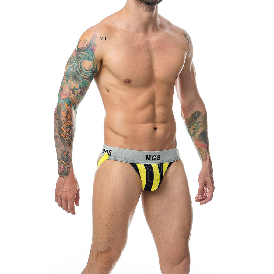 JOCKSTRAP UOMO A RIGHE, COTONE PREMIUM, SUPPORTO ERGONOMICO