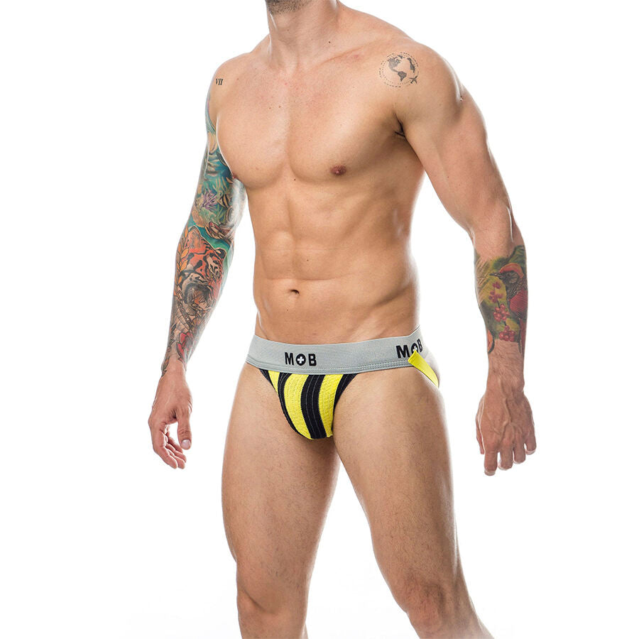 JOCKSTRAP UOMO A RIGHE, COTONE PREMIUM, SUPPORTO ERGONOMICO