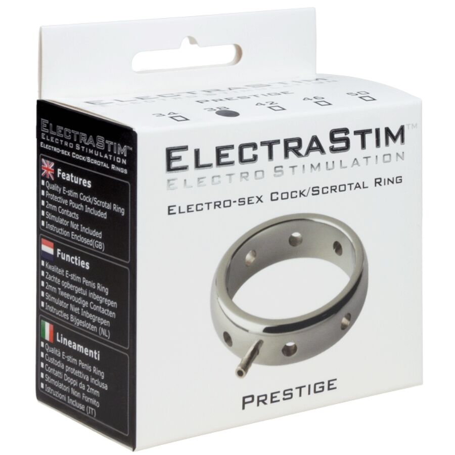 ELECTRASTIM - PRESTIGE ANELLO ELETTROMAGNETICO PER PENE  IN METALLO 34 MM