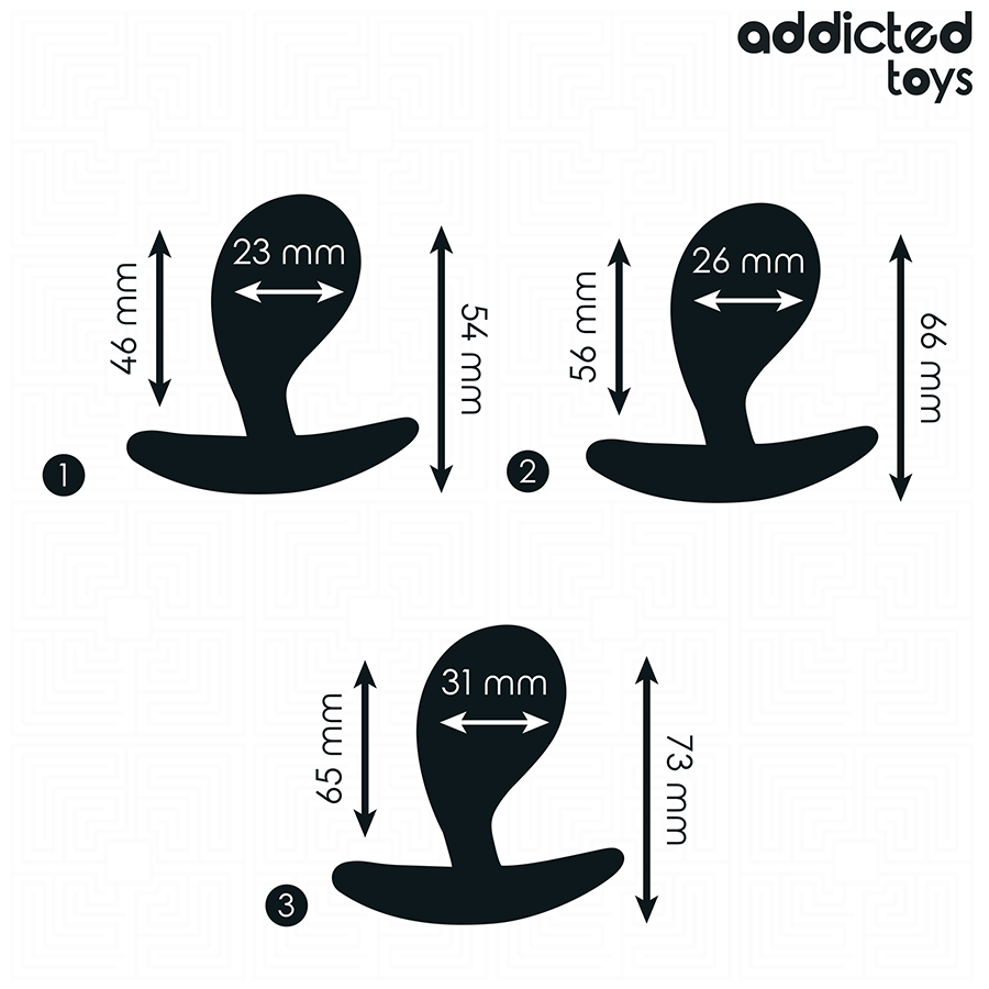PLUG ANALE SET 3 PEZZI, SILICONE MEDICO, STIMOLAZIONE GRADUALE