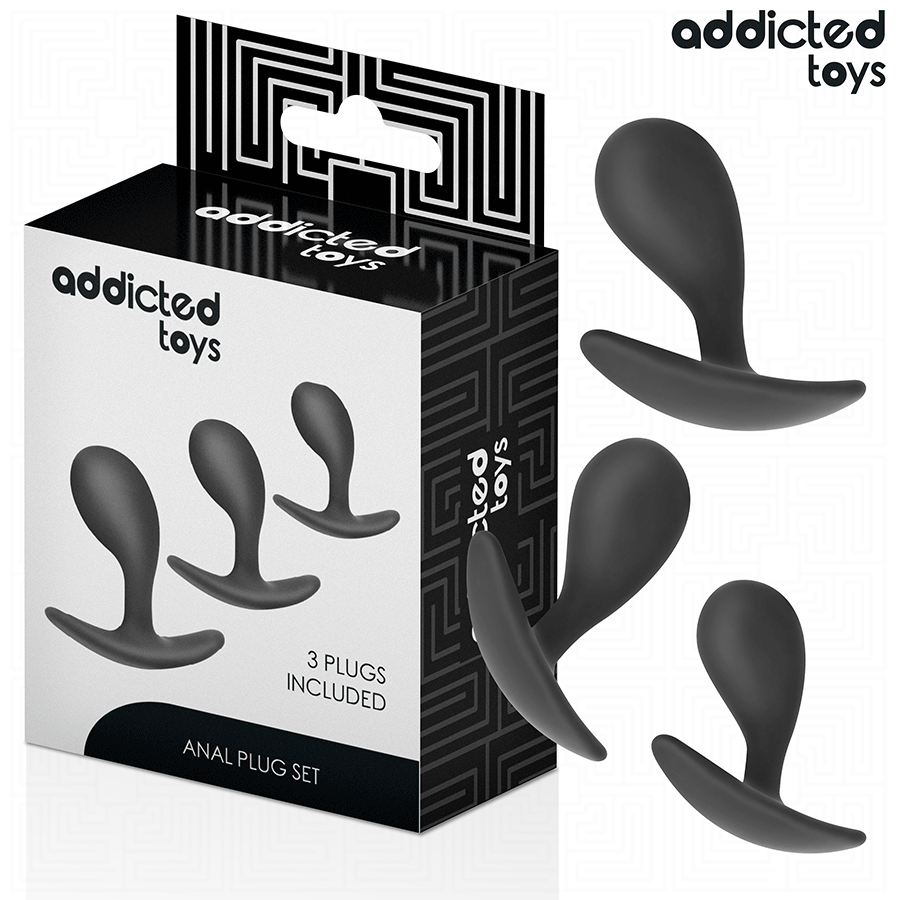 PLUG ANALE SET 3 PEZZI, SILICONE MEDICO, STIMOLAZIONE GRADUALE
