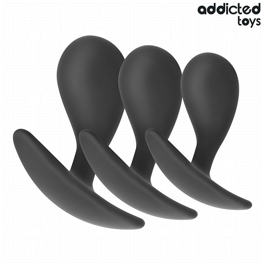 PLUG ANALE SET 3 PEZZI, SILICONE MEDICO, STIMOLAZIONE GRADUALE