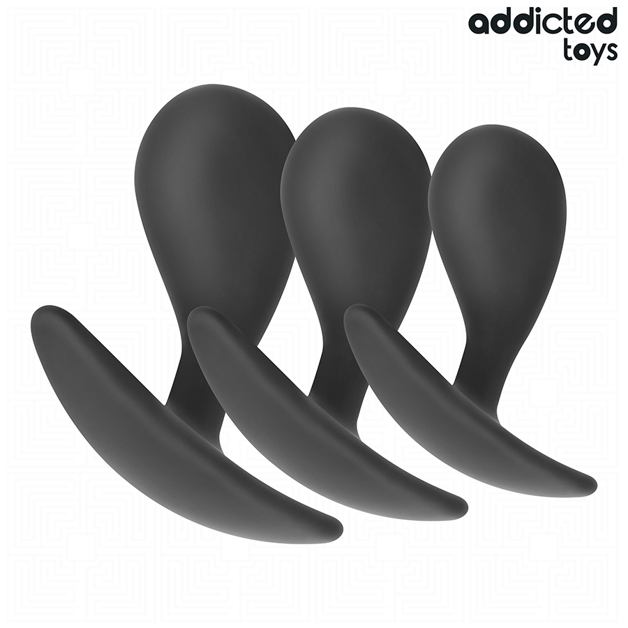 PLUG ANALE SET 3 PEZZI, SILICONE MEDICO, STIMOLAZIONE GRADUALE