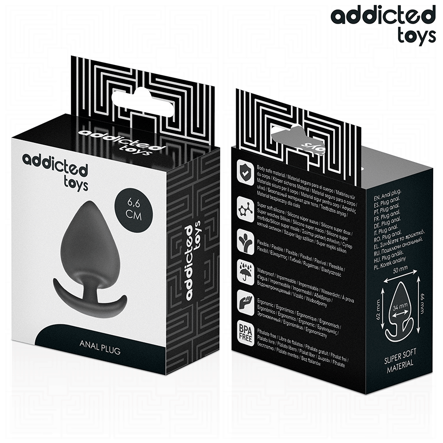 PLUG ANALE 6,5 CM, SILICONE MEDICALE, BASE AMPIA SICURA