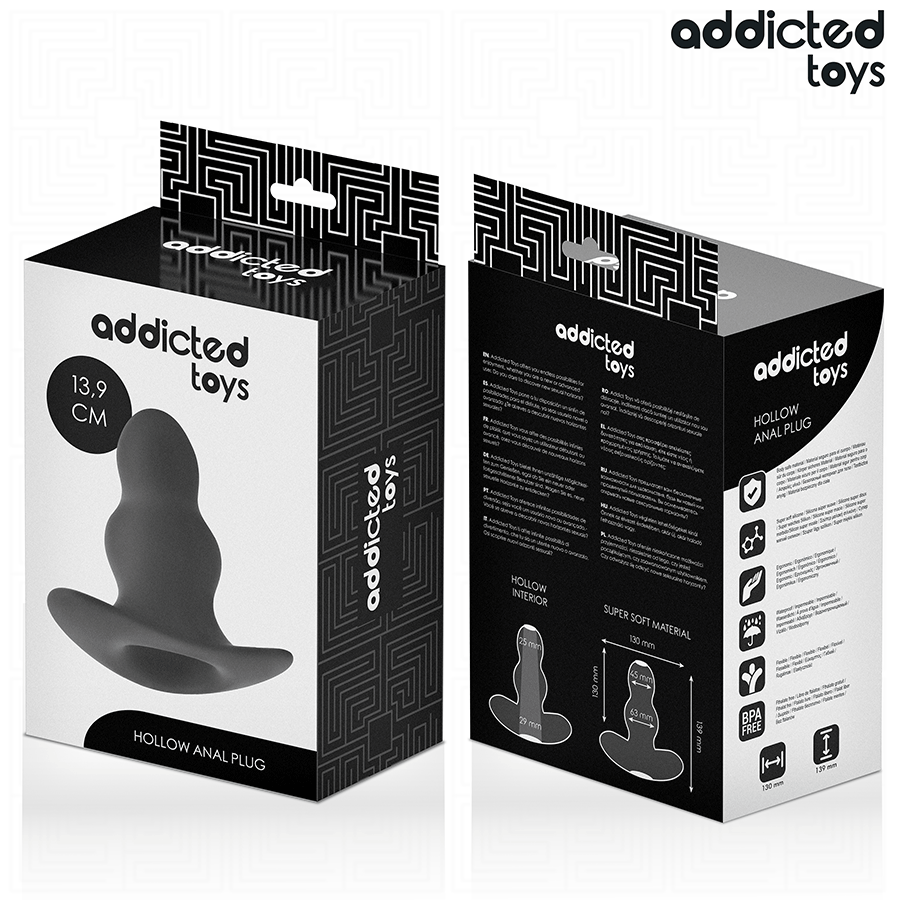 PLUG ANALE CAVO 14 CM, SILICONE MEDICALE, BASE ERGONOMICA