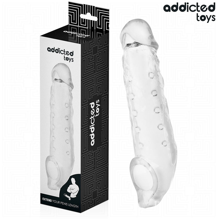 PROLUNGA PENE TRASPARENTE, LUNGHEZZA 27 CM, STIMOLAZIONE POTENZIATA
