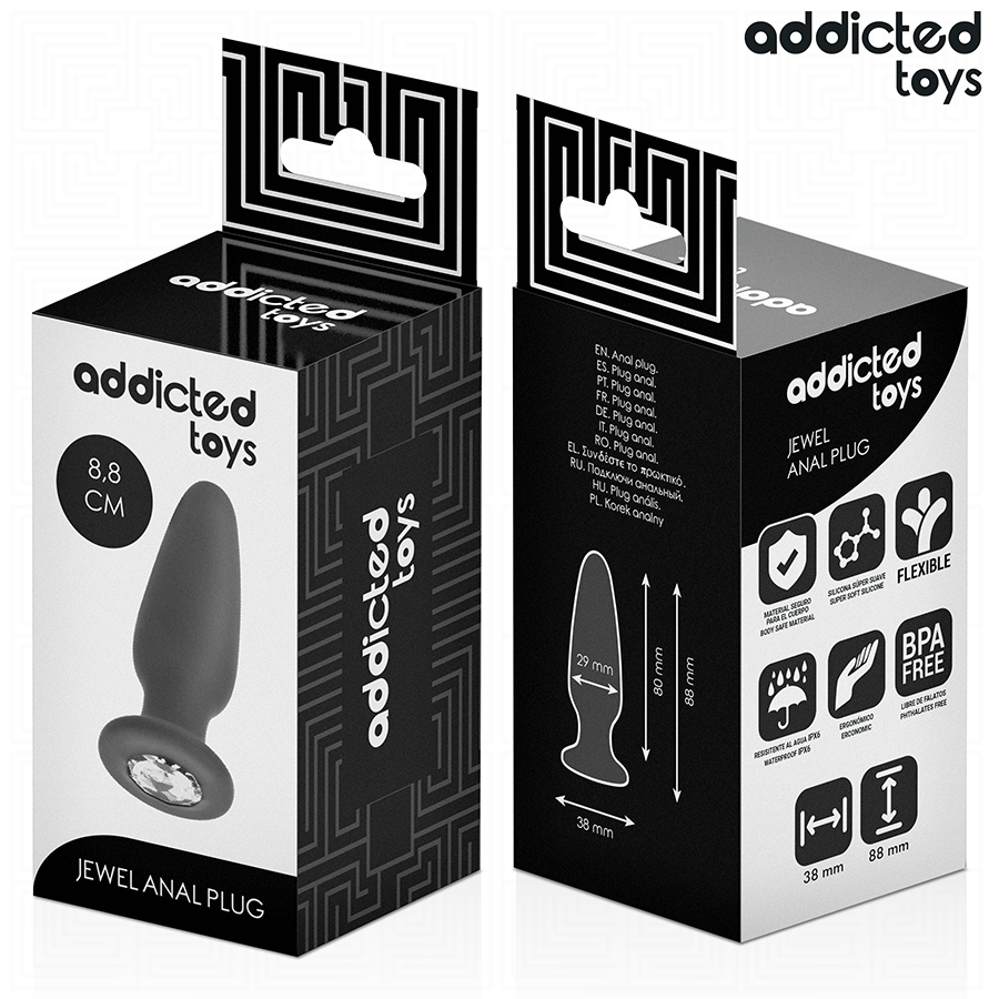 PLUG ANALE CON GIOIELLO, SILICONE MEDICALE, IDEALE PER PRINCIPIANTI