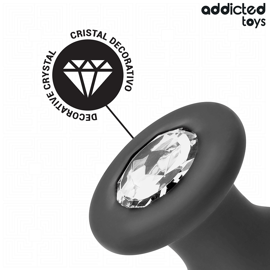 PLUG ANALE CON GIOIELLO, DESIGN CONICO, SILICONE MEDICALE