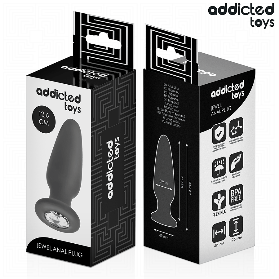 PLUG ANALE CON GIOIELLO, DESIGN CONICO, SILICONE MEDICALE