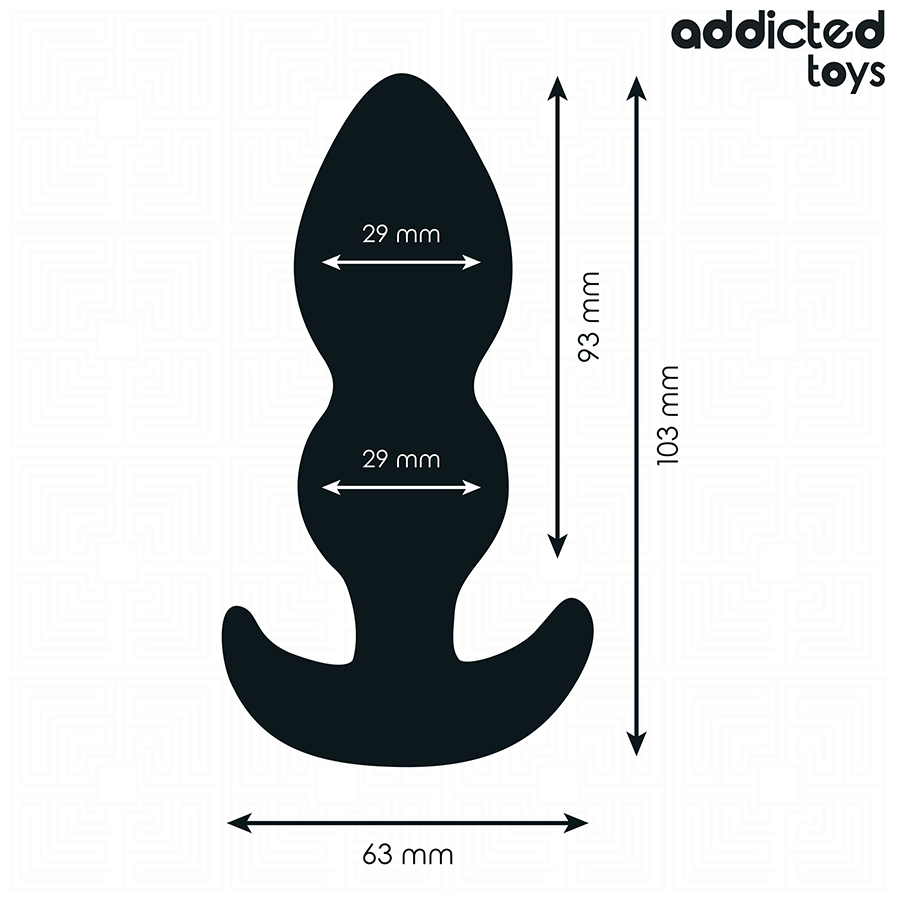 PLUG ANALE 10 CM MISURA S, SILICONE MEDICALE, DESIGN A DOPPIA SFERA