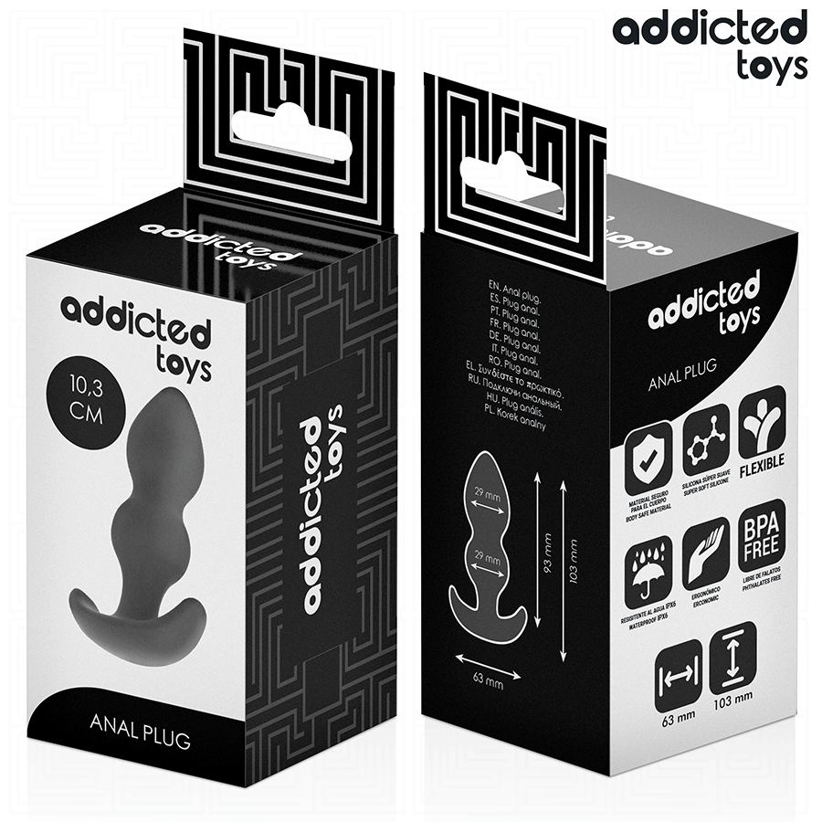 PLUG ANALE 10 CM MISURA S, SILICONE MEDICALE, DESIGN A DOPPIA SFERA