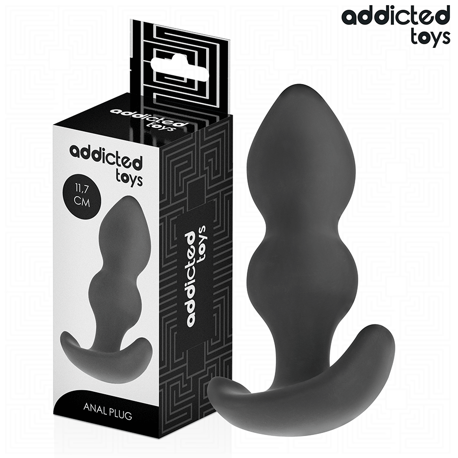 PLUG ANALE 11 CM, DOPPIA SFERA, SILICONE MEDICALE
