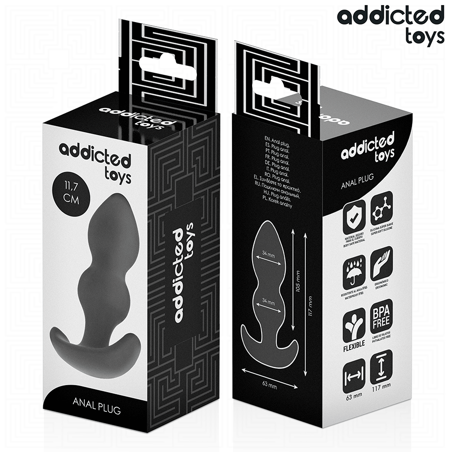 PLUG ANALE 11 CM, DOPPIA SFERA, SILICONE MEDICALE