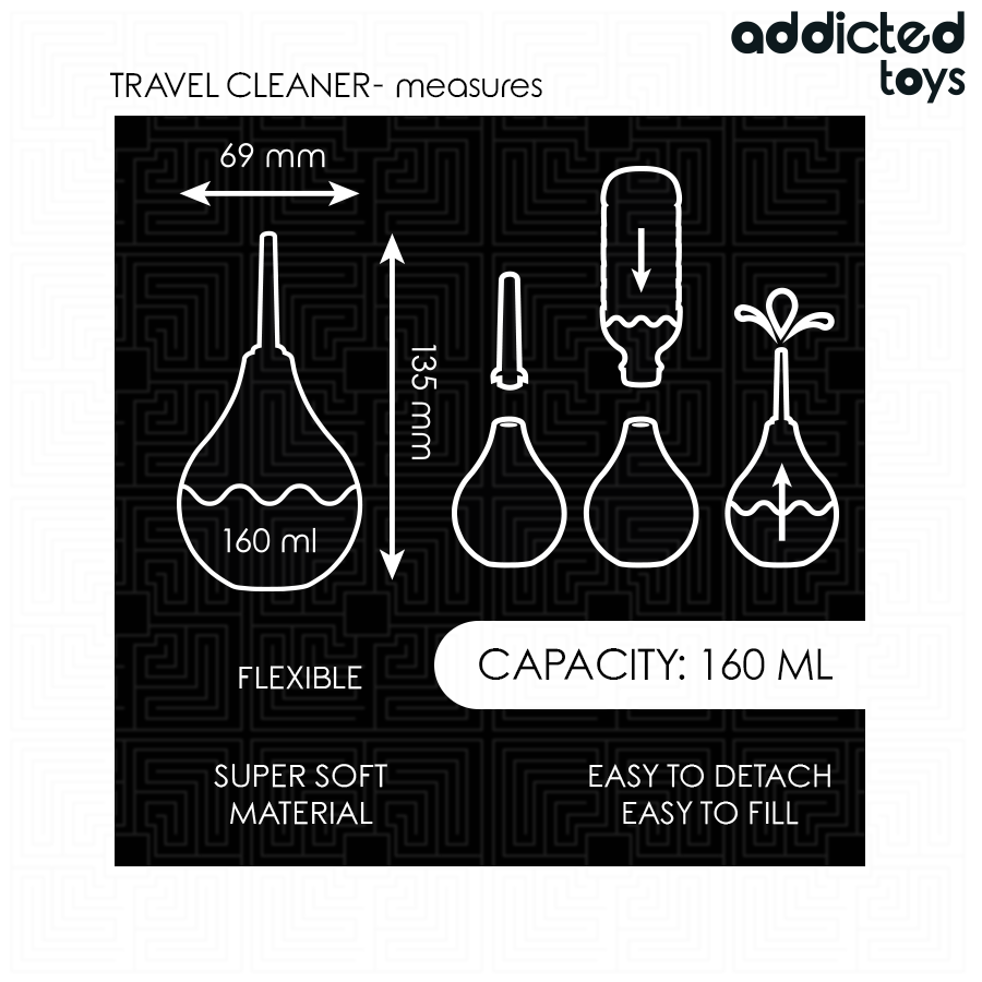 DOCCIA ANALE DA VIAGGIO MEDIUM, COMPATTA E PRATICA, 160 ML