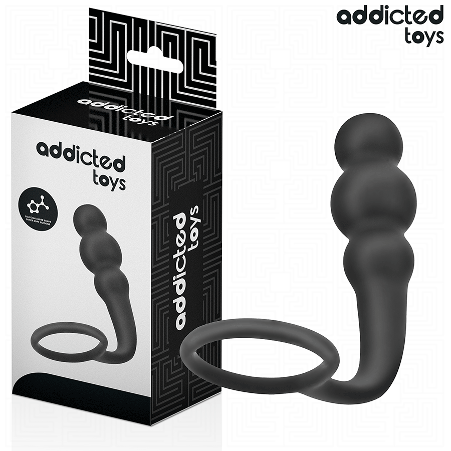 PLUG ANALE CON ANELLO PENE, SILICONE MEDICALE, STIMOLAZIONE PROGRESSIVA