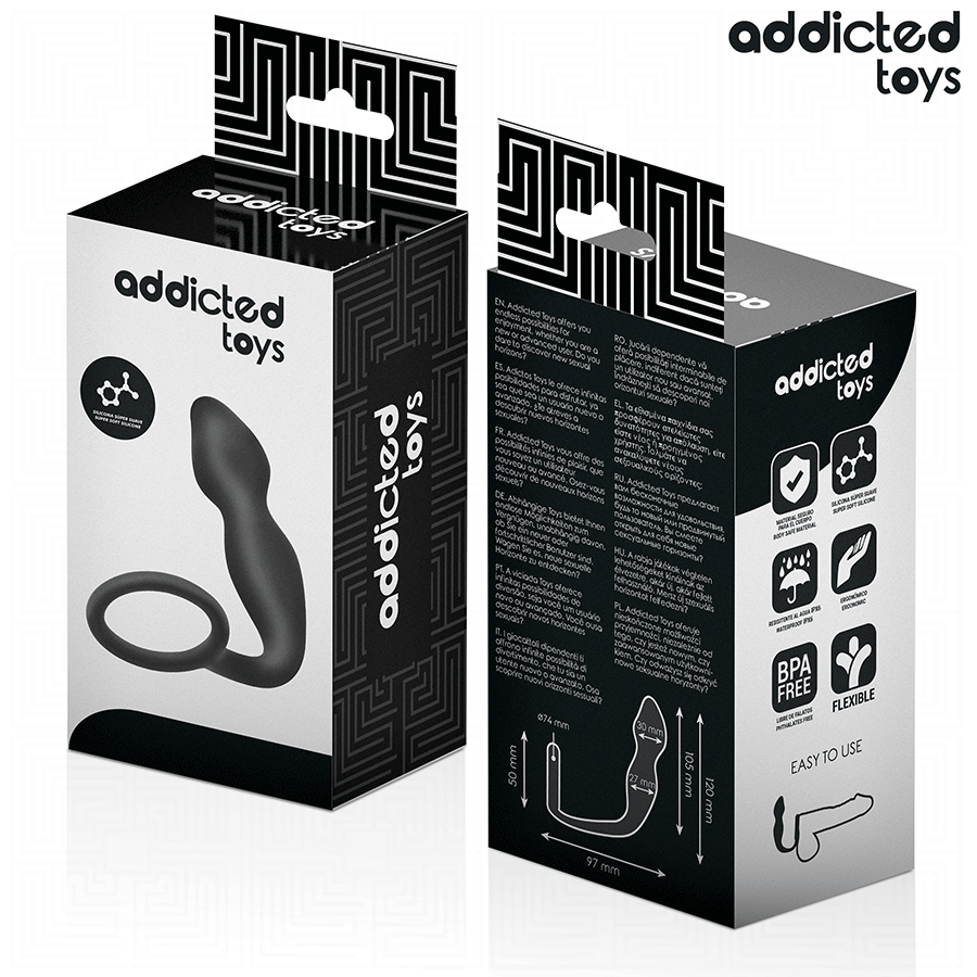 PLUG ANALE CON ANELLO PENE MODELLO 2, SILICONE MEDICALE, STIMOLAZIONE INTENSA