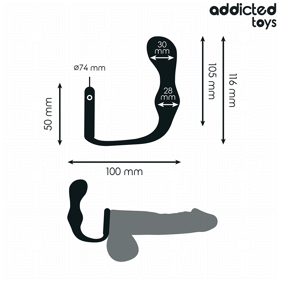 PLUG ANALE CON ANELLO PENE MODELLO 3, STIMOLAZIONE INTENSA, SILICONE MEDICALE