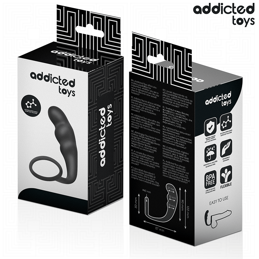 PLUG ANALE CON ANELLO PENE MODELLO 4, STIMOLAZIONE PROFONDA, SILICONE MEDICALE